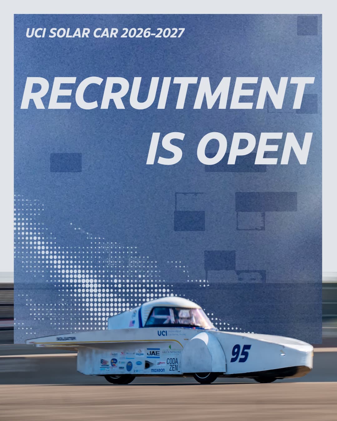 UCI Solar Car Fall 2026 recruitment flyer
